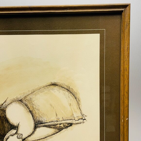 GVUC Vntg Framed Tennis Print, "Double Fault," Artist Gary Patterson, 17" x 21" - Picture 8 of 15